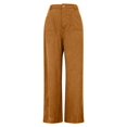 thumbnail image 3 of Women'S Corduroy Wide Leg Pants with Patch Pockets Casual Slim Fit Elastic Waist Trousers Beige S, 3 of 8