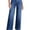 A Beau Blue, variant on DOKOTOO Women's Wide Leg Jeans Trendy High Waist Center-Seam Straight Leg Raw Hem Baggy Loose Boyfriend Stretchy Denim Pants