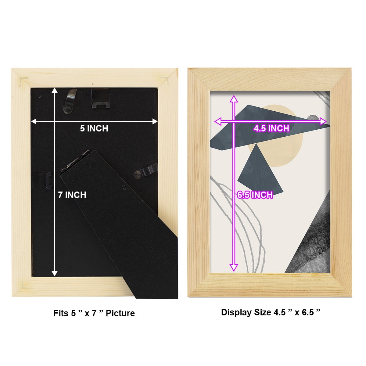Diamond Slate IV - Framed Print w/glass - Natural Wood