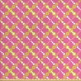 thumbnail image 1 of Geometric Fabric by the Yard, Diagonal Motif from Colorful Big and Small Dots on Pink Background, Decorative Upholstery Fabric for Sofas and Home Accents, Pink White Apple Green by Ambesonne, 1 of 4