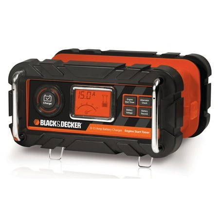BLACK+DECKER 15 Amp Bench Battery Charger with 40 Amp Engine Start and Alternator Check (BC15BD)