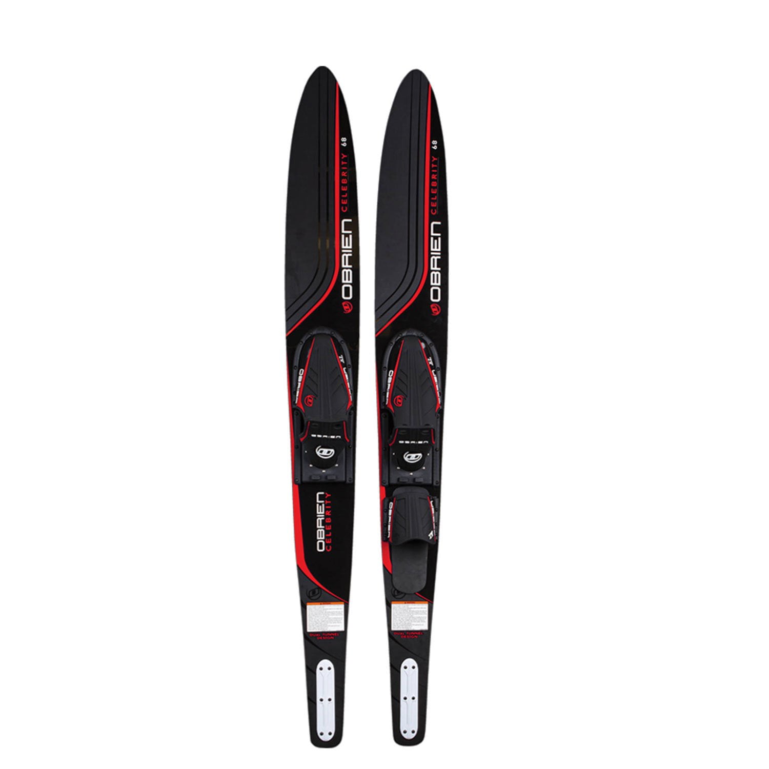 OBrien Celebrity 68 Inch Combo Water Skis with Jr. X7 Adjustable Bindings, Red by O'Brien Watersports