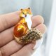 thumbnail image 2 of Broche de zorro esmaltado Sunnimix de aleación multicolor naranja, 2 of 8