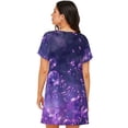 thumbnail image 2 of Bixox Purple Bubble Abstract Art Pattern Women's Nightgown, Soft & Breathable Sleepwear, Round Neck Knee-Length Pajama Dress,Loungewear for Home & Sleep, 2 of 7