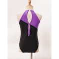 thumbnail image 4 of Alvivi Kids Girls Shiny Rhinestone Gymnastic One Piece Ballet Dance Leotard with Hair Band Purple 10, 4 of 7