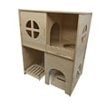 thumbnail image 2 of Casa de madera de 2 para hámster, casa para jerbos, juguete de juego, refugio para ratones, jerbos, lemmings, chinchillas y hámsteres sirios., 2 of 9
