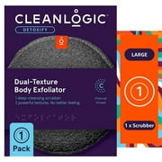 Cleanlogic Exfoliating Body Scrubber, Charcoal-Infused Dual-Texture Shower Exfoliator, 1 Count