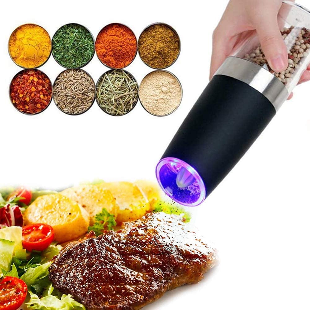 Gravity Electric Salt and Pepper Grinder Set, Automatic Pepper and 