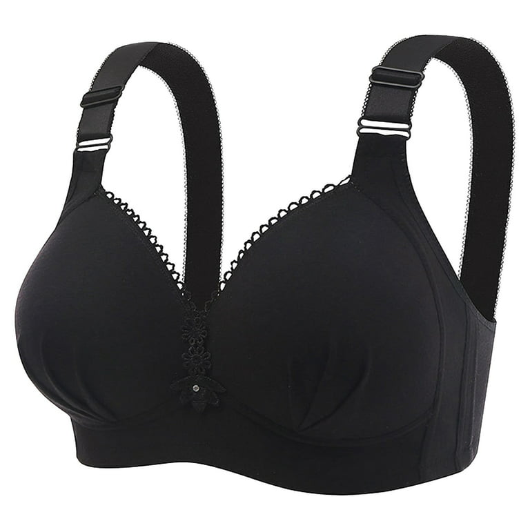 Back Smoothing Bras for Women Button Shapin Adjustable Shoulder Strap  Shapermint Bra for Womens Wirefree Black 38