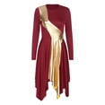 thumbnail image 3 of inhzoy Womens 2Pcs Liturgical Praise Dance Dress with Wide-Leg Pants Worship Church Outfit Burgundy XL, 3 of 7