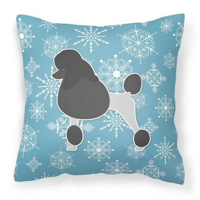 Carolines Treasures BB3539PW1818 Winter Snowflake Poodle Fabric Decorative Pillow