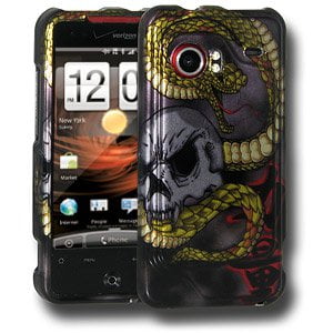 Skull For Snake HTC Case, Slim Protective Hard Snap On Cover for HTC DROID Incredible PB31200 - Snake & Skull ()