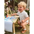 thumbnail image 5 of BemeyourBBs Newborn Baby Boy Girl Summer Clothes Collared Shirt Bubble Romper Dress Shirt Short Sleeve Button Down Shirt Bodysuit With Pocket Baby Boy Church Outfit, 5 of 9