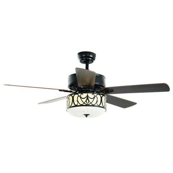 YYAo Ceiling Fans, Noiseless Ceiling Fan,52 Inch Ceiling Fan with Light Reversible Blade and Adjustable Speed-Black