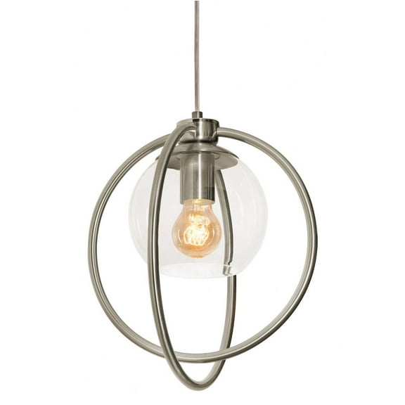 JAMP12MBSN AFX Jamie 1- Light Pendant in Contemporary-Modern-Transitional Style 12.5 Inches Tall and 12.3 Inches Wide-Satin Nickel Finish