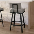 thumbnail image 5 of Amisco Staten 30 In. Swivel Bar Stool - Silver Grey Polyester / Black Metal, 5 of 9