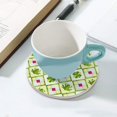 thumbnail image 4 of GZHJMY 6Pcs Round Geometric Pattern with Frogs Ceramic Coasters with Cork-Backed for Coffee Drink, Cup Mat Absorbent Stone Coasters, 4 of 5