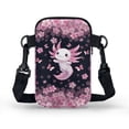 thumbnail image 2 of HELLHERO Women Crossbody Bag for Adult Outdoor Holiday Travel Axolotl Cherry Blossoms Cross Body Purse Double Layer, 2 of 7