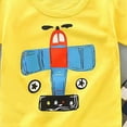 thumbnail image 4 of kpoplk Toddler Baby Boy Summer Outfit Letter Embroidery Short Sleeve T Shirt Plaid Shorts Casual Clothes 2Pcs Set(Yellow,7-8 Y), 4 of 4