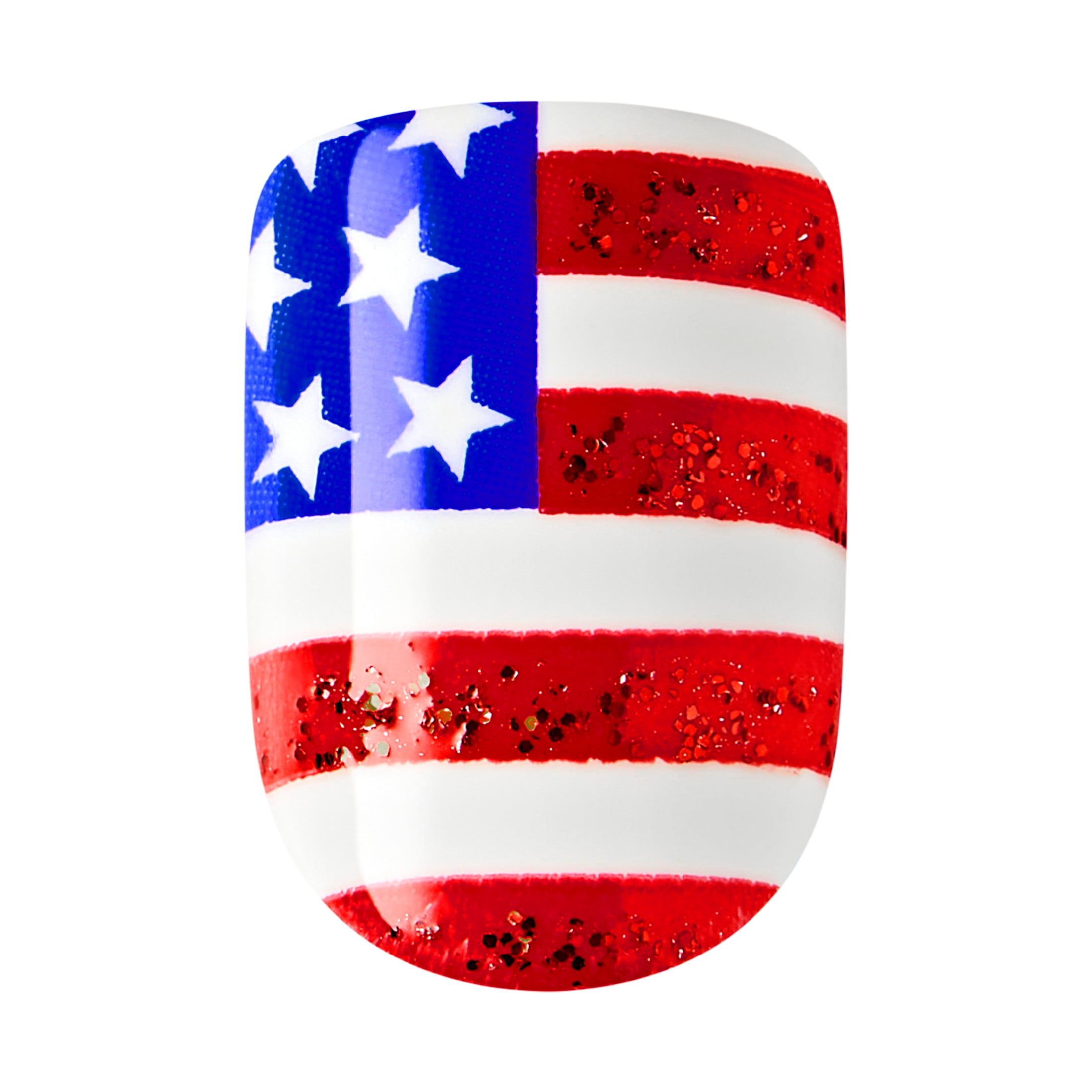 imPRESS Patriotic Press On Nails, ‘Friday Slay, Multicolor, Short Squoval, 30 Count