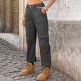 thumbnail image 6 of Jeans for Women Casual Lightweight Elastic Waist Stretchy Pants Summer Trouses with Pockets Gray XL, 6 of 7
