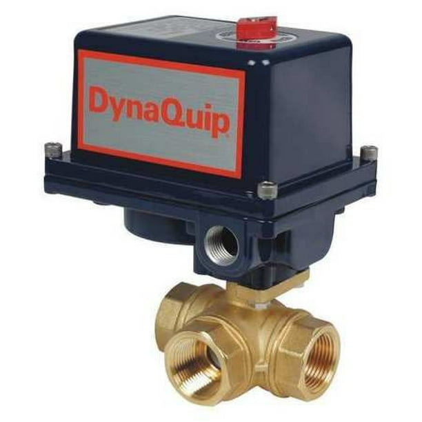 DYNAQUIP CONTROLS EYHG5AUE25H 1" FNPT Brass Electronic Ball Valve 3Way