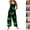 #01 Green, variant on Womens Halloween Costume Ghost Print Jumpsuit Sleeveless One Piece Romper Wide Leg Pants Adjustable Strap Cute Funny Party Outfit,#01 Multicolor,S