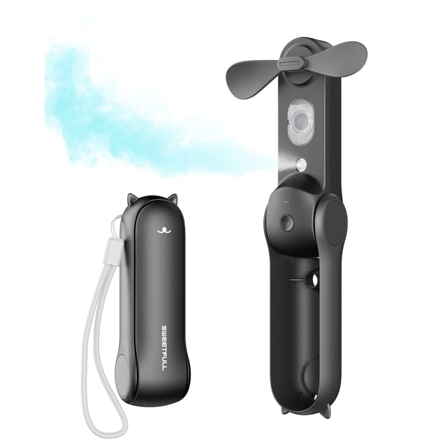 Ventilador nebulizador portátil SWEETFULL, portátil, recargable, negro