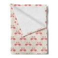 thumbnail image 2 of Flamingo Soft Flannel Fleece Throw Blanket, Retro Style Little Polka Dots Flamingo Couples Tropic Accents, Cozy Plush for Indoor and Outdoor Use, 50" x 60", Beige Dark Coral Purple, by Ambesonne, 2 of 5
