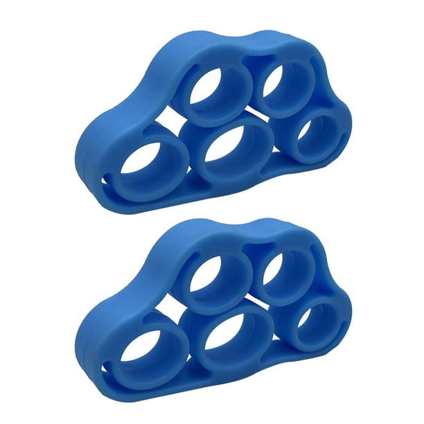 Empuñaduras Empuñaduras Anillo de tensión de silicona para entrenador de fuerza de dedos, 2 uds. (azul claro, 6,6 libras)