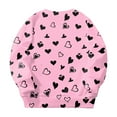 thumbnail image 5 of Girls Sweatshirt Girls Cat Heart Print Crew Neck Long Sleeve Pullover Hoodless Top Hot Pink 4-5 Years, 5 of 5