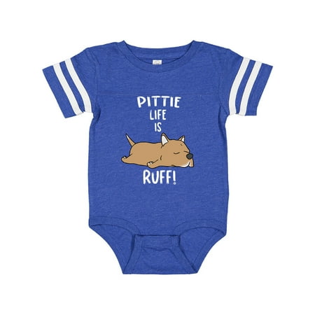 

Inktastic Pittie Life is RUFF! Pit Bull Tan Gift Baby Boy or Baby Girl Bodysuit