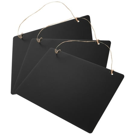 Zehuanyu 3pcs Chalkboard Plaque Chalkboard Tag Wooden Hanging Decor Chalkboard Decoration Blackboard Reversible Chalkboard For Office