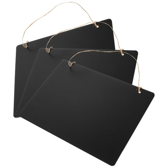 Zehuanyu 3pcs Chalkboard Plaque Chalkboard Tag Wooden Hanging Decor Chalkboard Decoration Blackboard Reversible Chalkboard For Office