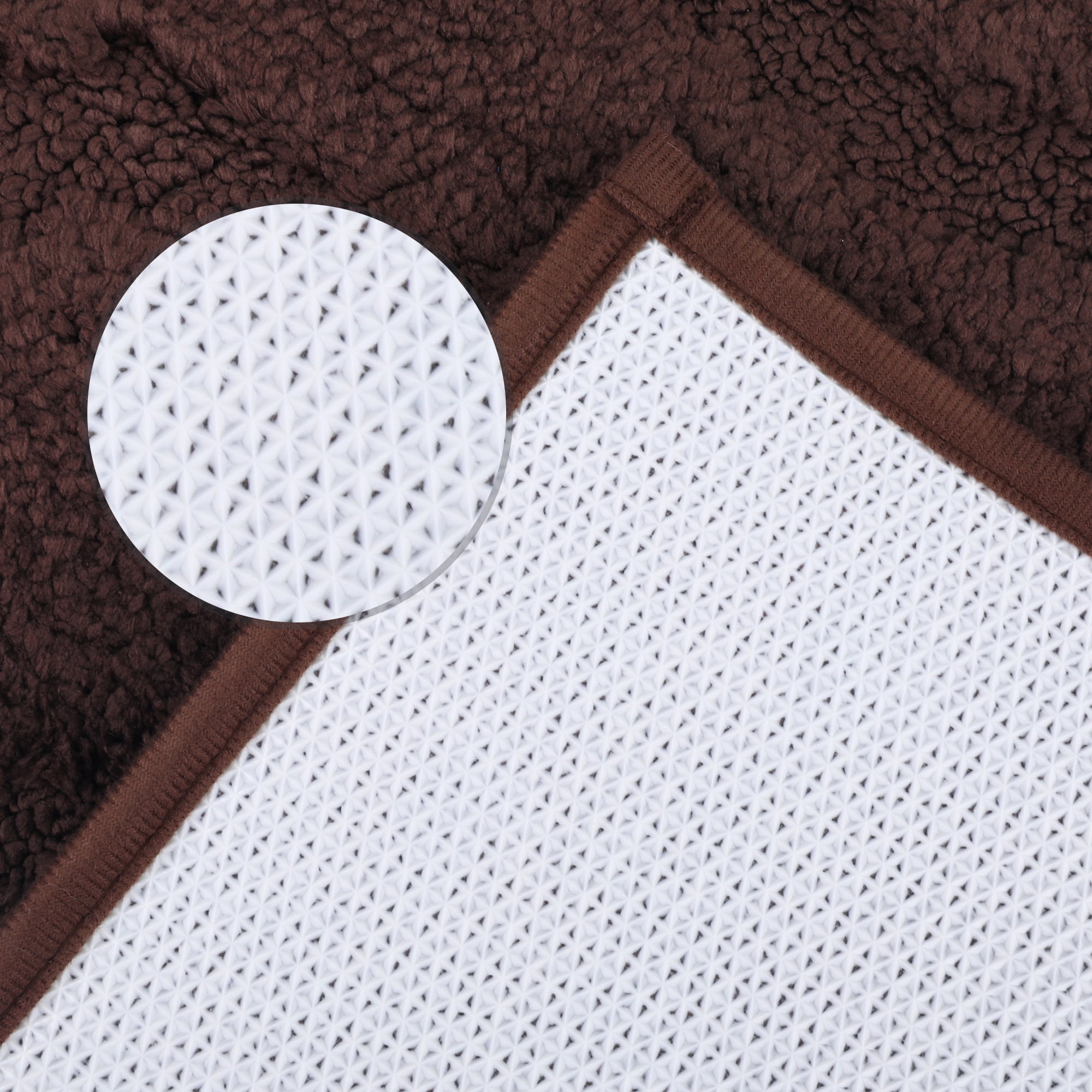 Unique Bargains Bath Rugs Non Slip Washable Soft Absorbent Mat Quick Dry Brown 20" x 32"