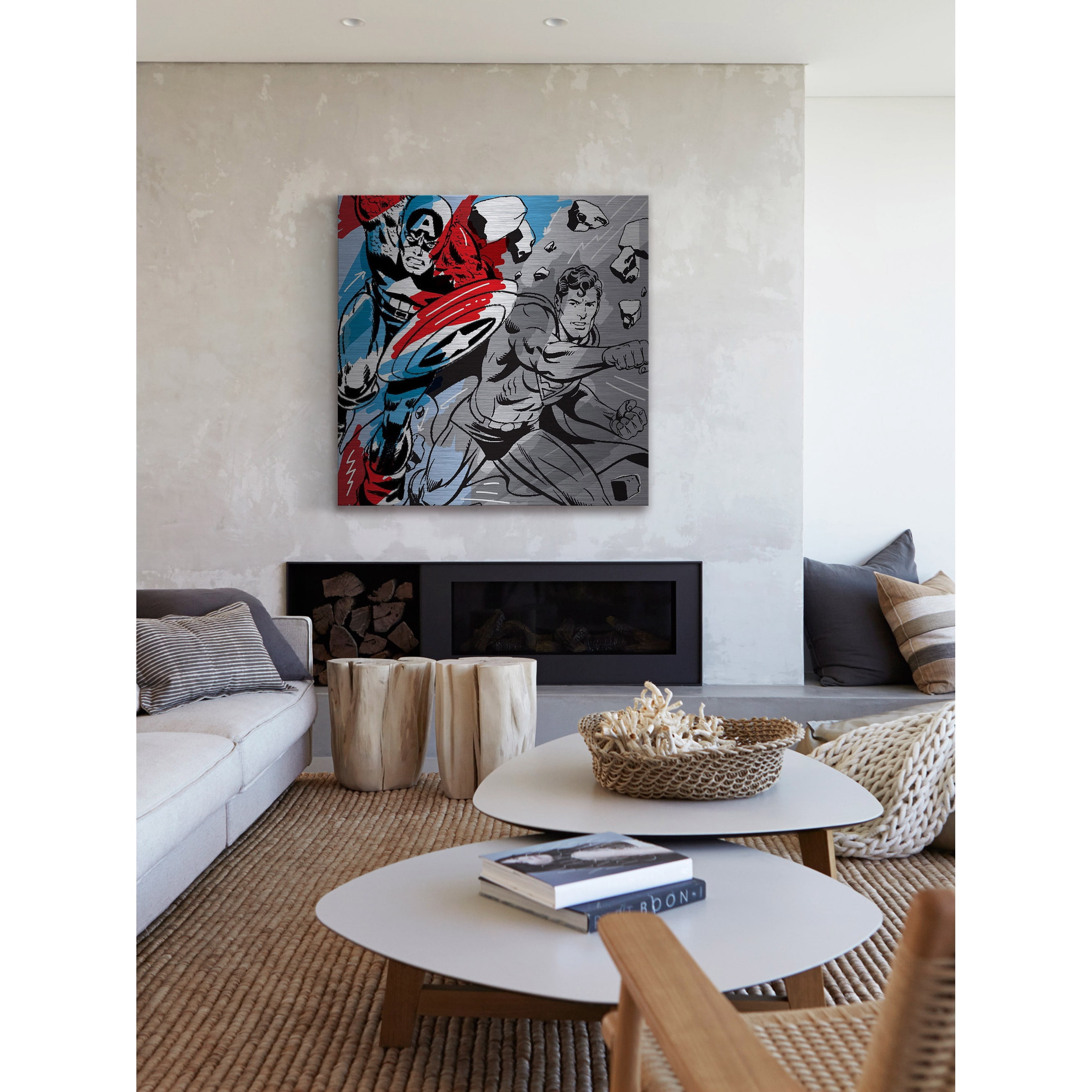 Marmont Hill "Versus" by Josh Ruggs Painting Print on Brushed Aluminum