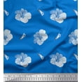 thumbnail image 1 of Soimoi Blue Velvet Fabric Dot & Floral Print Fabric by Yard 58 Inch Wide, 1 of 3