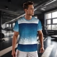 thumbnail image 3 of Wukai Christmas Snowflakes Print Men's Short-Sleeved Mesh T-Shirt,Quick-Dry Short Sleeve Workout T-Shirt-, 3 of 8