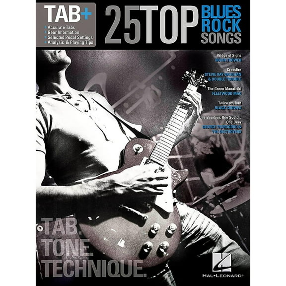Hal Leonard 25 Top Blues/Rock Songs - Tab Tone & Technique (Tab )
