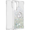 thumbnail image 3 of for Samsung Galaxy S22 Ultra Glitter Case with Ring Holder, Bling Sparkle Floating Liquid Soft TPU Cushion Fashion Girly Women Girls Clear Case Cover for Samsung Galaxy S22 Ultra  Silver, 3 of 7