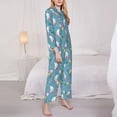 thumbnail image 3 of Honeii Rabbit And Balloon print Women's Pajama Sets Long Sleeve Button Down Sleepwear Nightwear Soft Pjs Lounge Sets-Large, 3 of 7