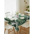 thumbnail image 2 of Palm Leaves Tropical Rectangle Tablecloth, Green Botanical Summer Waterproof & StainResistant Tablecloth, Washable Oil-proof Table Cover for Dining/Party/Wedding/Camping/Buffet 60x102 In, 2 of 9