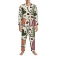 thumbnail image 3 of Lsque Vintage Coffee Pattern Long Sleeve Pajama Set for Men - Soft 2-Piece Sleepwear and Loungewear Set with Pockets, Comfy Nightwear-XX-Large, 3 of 7