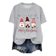 thumbnail image 2 of larppty Womens Funny Christmas Graphic Crew Neck T-Shirts Ugly Short Shirts Xmas Tee Tops Holiday Family Party Pullover Tops (Light Gray, M), 2 of 4