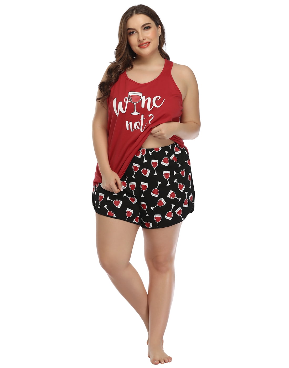 Hde Hde Womens Plus Size Pajama Set Tank Top And Shorts Sleepwear Pj