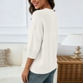 thumbnail image 5 of Women's Solid Knit Quarter Sleeve Round Neck Casual Sweater Top, 5 of 7