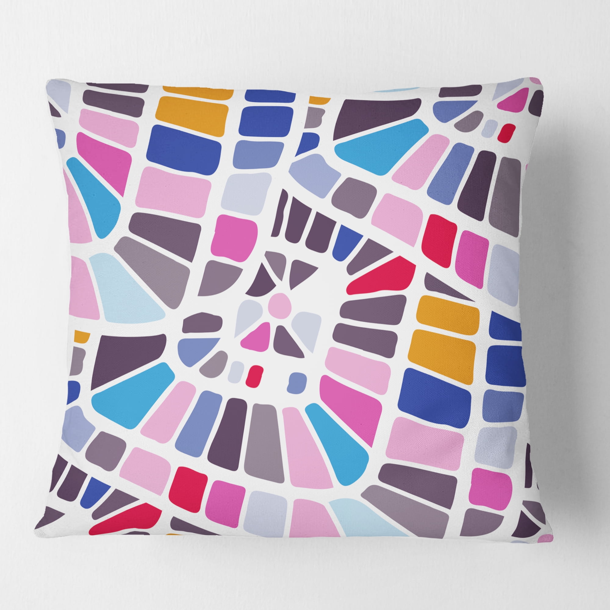 Designart Abstract Retro Geometric Pattern I' Mid-Century Modern Throw Pillow - 18x18