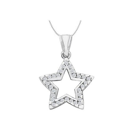 UBPDR484W14D Diamond Open Star Necklace in 14K White Gold 0.50 Carat Diamonds