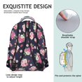 thumbnail image 4 of Pioneer Flower Floral Print Pattern Backpack for School, Cute School Bag with Adjustable Shoulder Straps and Padded Back, 15.3"x11"x7.1", 4 of 4