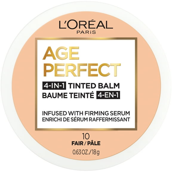 L'Oreal Paris Age Perfect 4-in-1 Tinted Face Balm Foundation, Fair 10, 0.609 fl. oz.